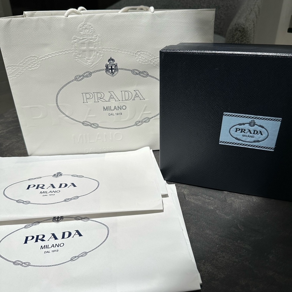 Prada Black and Blue Box including logo tissue and bag